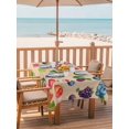 thumbnail image 2 of Outdoor Tablecloth with Umbrella Hole for Patio/Picnic/Party/Camping, Summer Fruits Waterproof Table Cloth Rectangle Table Cover Washable, Watermelon Berry Lemon Botanical Beige (52"x 70"), 2 of 8