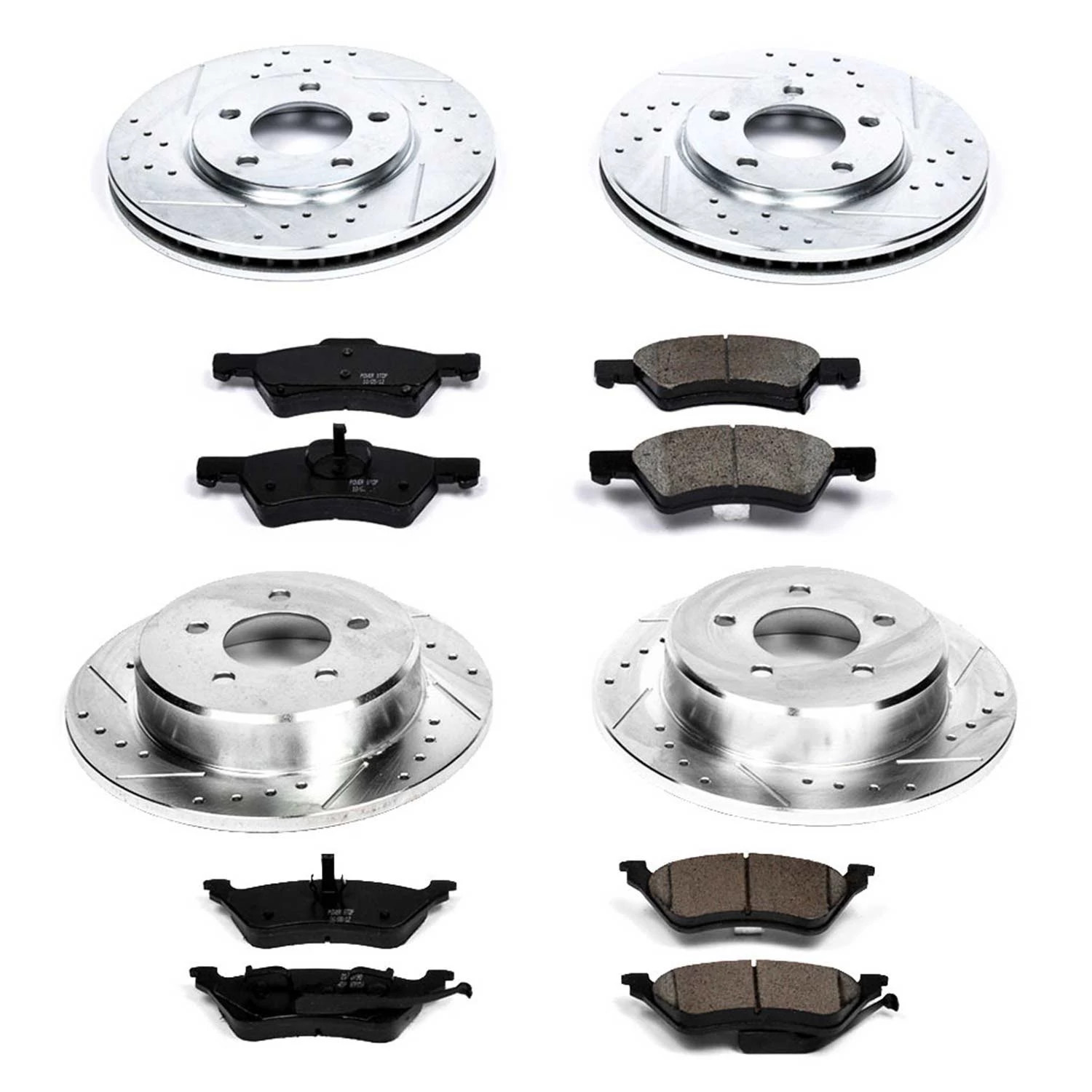 PowerStop Front and Rear Z23 Evolution Sport Carbon-Fiber Ceramic Brake Pad and Drilled & Slotted Rotor Kit Fits: CHRYSLER DODGE Select Models K4458