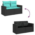 thumbnail image 6 of vidaXL 7 Piece Patio Sofa Set with Cushions Black Poly Rattan, 6 of 6