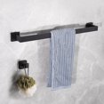 thumbnail image 3 of Anvazise 4Pcs Bathroom Hardware Set Towel Rack Wall Mounted Matte Black Finish Towel Bar Hand Towel Holder Towel Hook Toilet Paper Holder Set (Black), 3 of 12