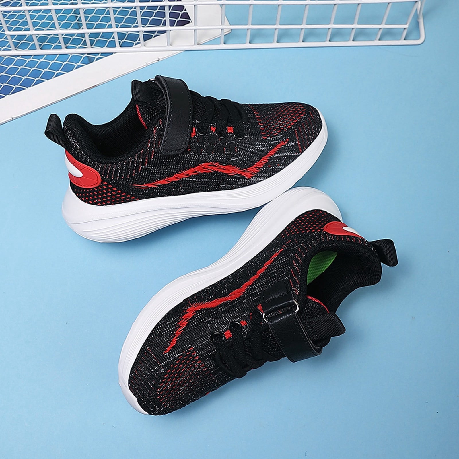 MIASHUI Little Kid Running Shoes Boys Girls Fashion Sports Sneakers,Red,5-5.5 Years