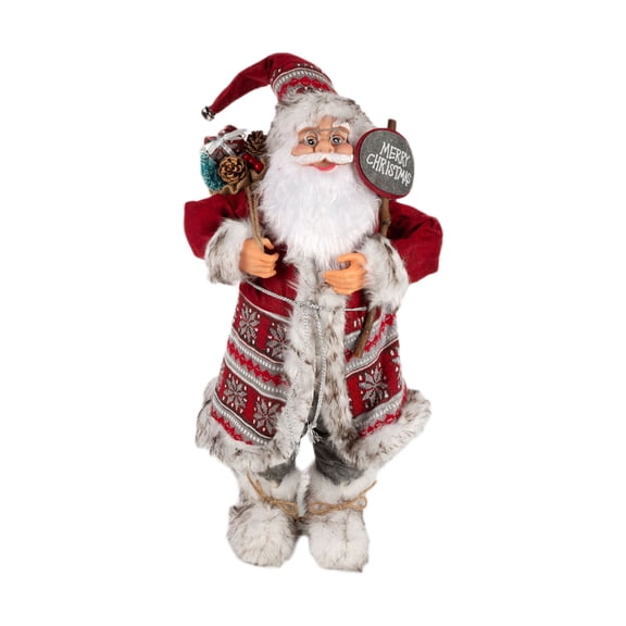 12-Inch Santa Claus Doll, Standing Santa Figurine, Colorful Christmas Decorations, Gift for Holiday Decor