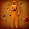 thumbnail image 2 of Vividxx Family Matching Pajamas Men's Halloween Parent Child Printed Hooded Zipper Home Jumpsuit Halloween Pumpkin Pajamas For Dad Comfortable, 2 of 3