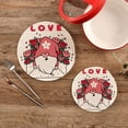 thumbnail image 2 of GZHJMY Valentine's Day Cute Gnome Heat Resistant Trivets Potholders 2PCS, Round Cotton Weave Handmade Pot Holder, Non-Slip Hot Mats Kitchen Dining Plate Mat36 for Kitchen Pans Bowl Teapot, 2 of 7