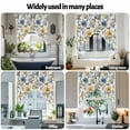 thumbnail image 6 of Abstract Flower Swag Curtain Valance for Windows, Vintage Blue Yellow Floral Window Treatments Short Swag Topper for Kitchen Windows Bathroom Bedroom, 36"x45", 6 of 8