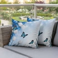 thumbnail image 3 of Outdoor Pillow Covers Pack of 2, Pastoral Blue White Tulip Waterproof Throw Pillowcase Cushion Cases, Farmhouse Flower Butterfly Decorative Pillow Cover for Couch Sofa Home Bed Patio, 3 of 9