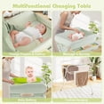 thumbnail image 4 of INFANS Baby Changing Table with Wheels, Portable Folding Diaper Station Nursery Organizer with Storage Basket, Hanging Rack, Adjustable Height, Safety Belt for Newborn Infant, 4 of 9