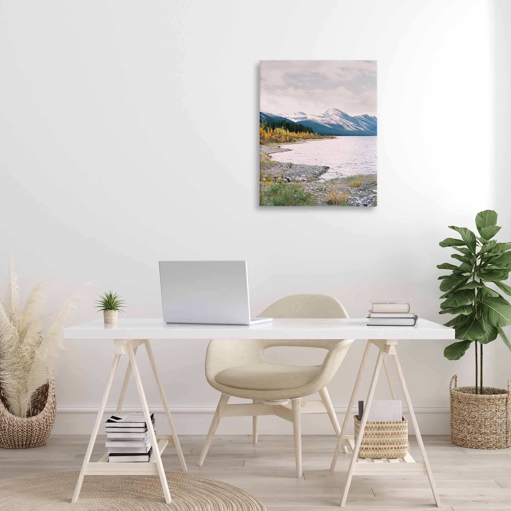 Stupell Industries Mountain Region Shore Landscape Photography Gallery Wrapped Canvas Art Print Wall Art, 24 x 30