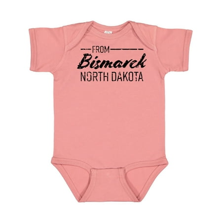 

Inktastic From Bismarck North Dakota in Black Distressed Text Gift Baby Boy or Baby Girl Bodysuit