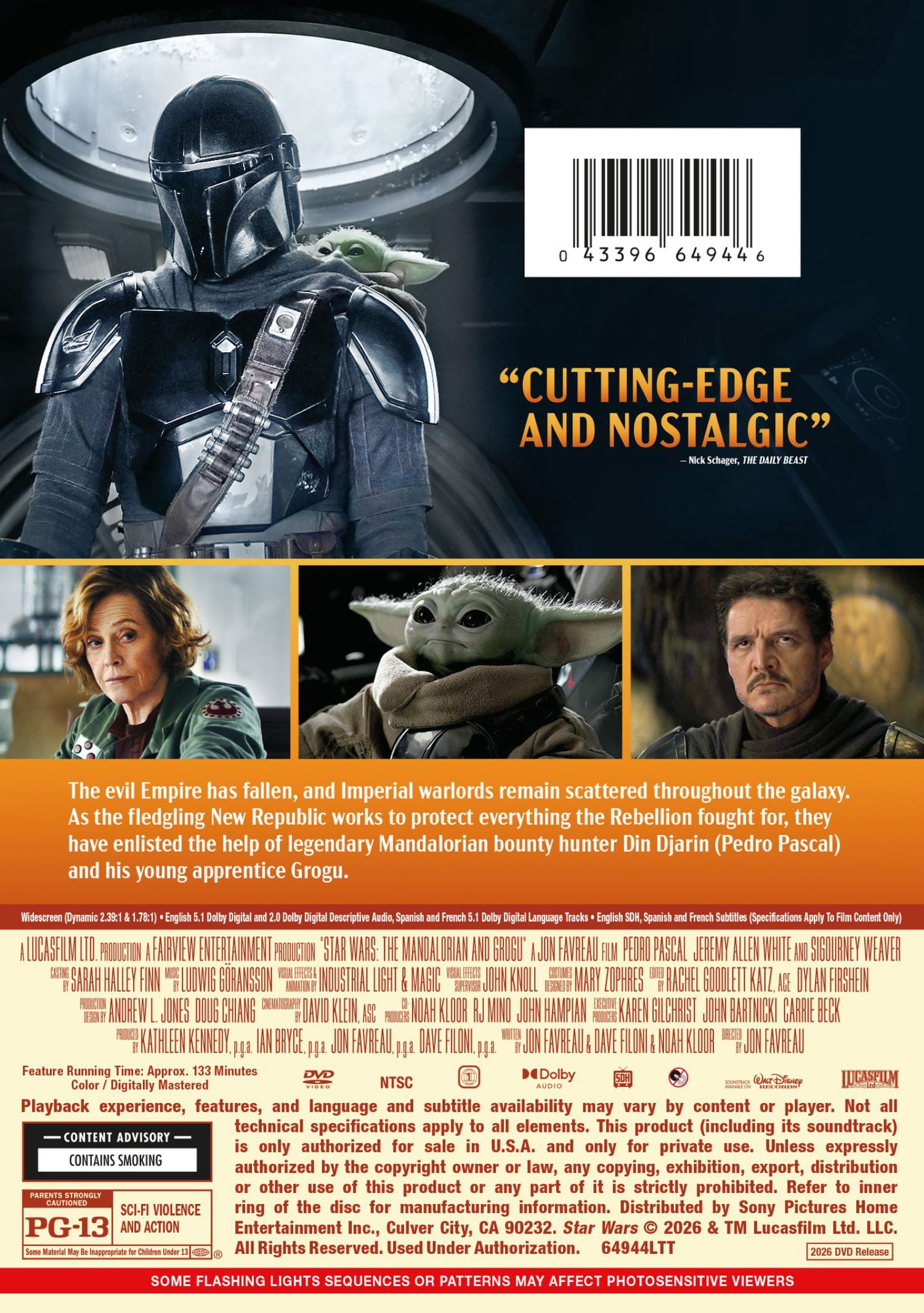 The Mandalorian And Grogu (DVD) Lucasfilm, Action & Adventure, Sci-Fi