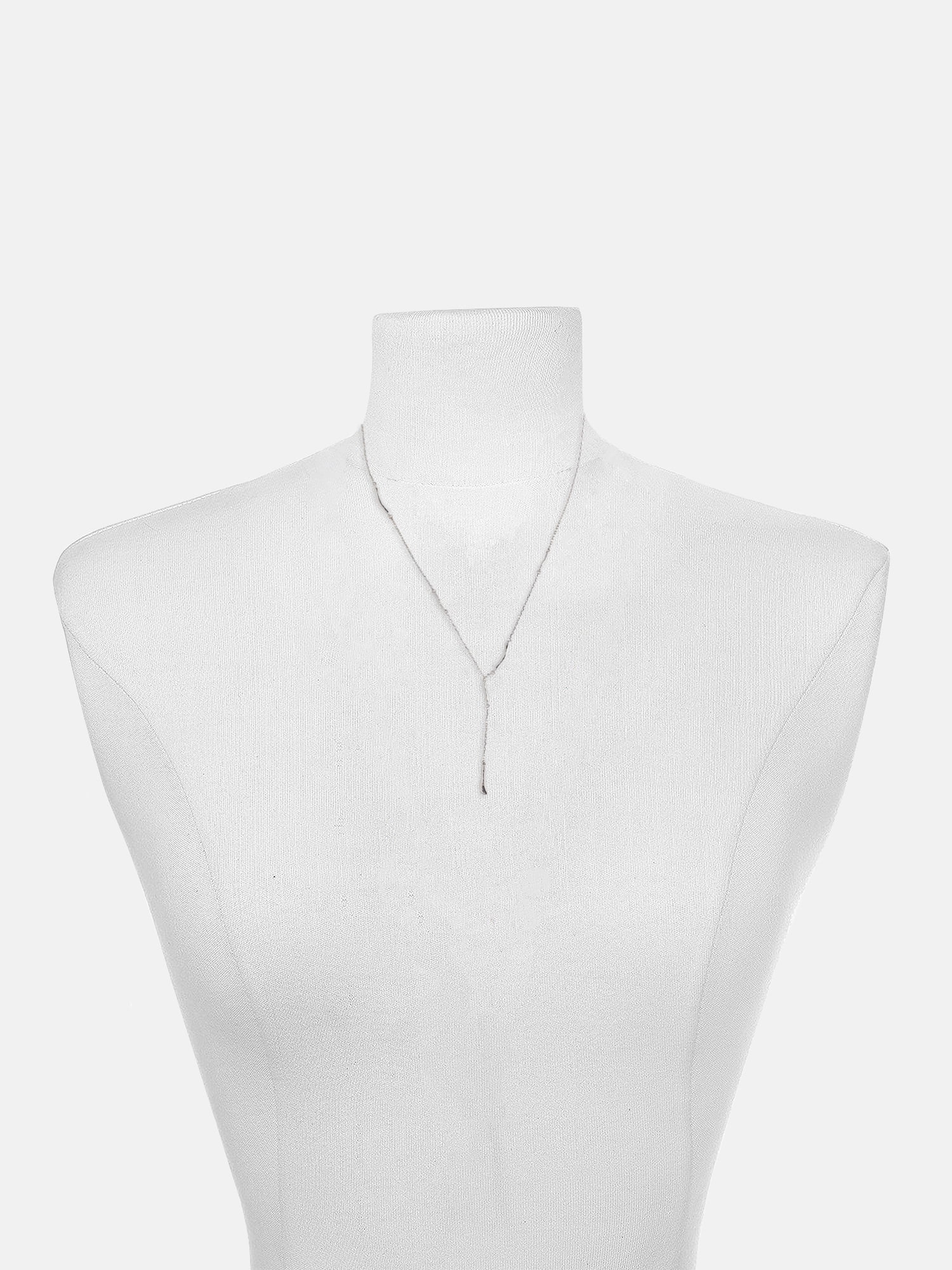 Scenario Women's Rhodium‑Tone Lariat Necklace with Sculptural Bars