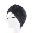 thumbnail image 1 of CSChome Bonnet Femme Bonnet Extensible Coupe-Vent Résistant aux Déchirures Bord Rétractable Bord Chaud à Sequins Fleur Turban Mode, 1 of 7
