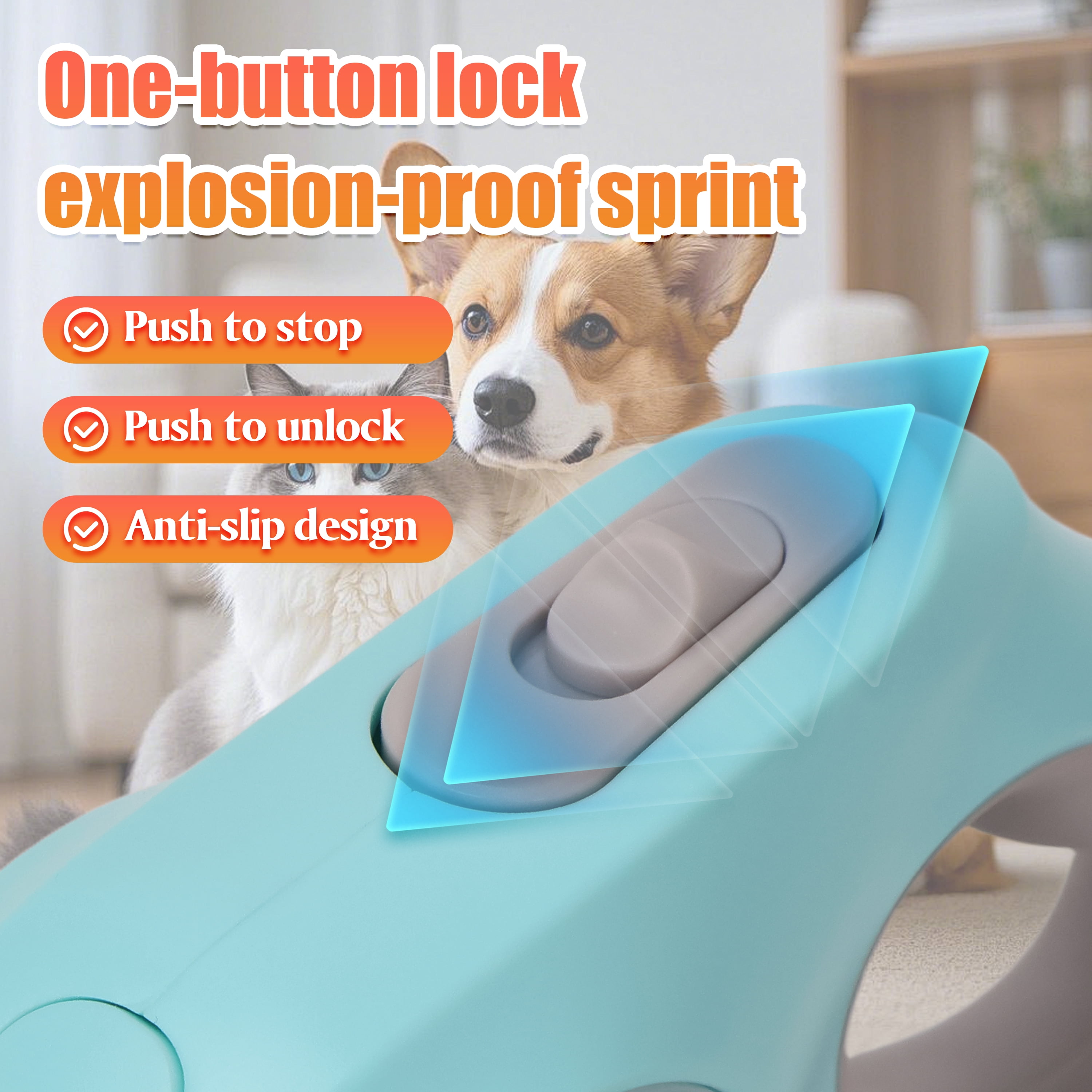 9.8FT Retractable Dog Leash with LED Light, U-Shape Tangle-Free Design & RGB Side Lights, for Small/Medium Dogs Up to 50 lbs (Batteries Not Included)