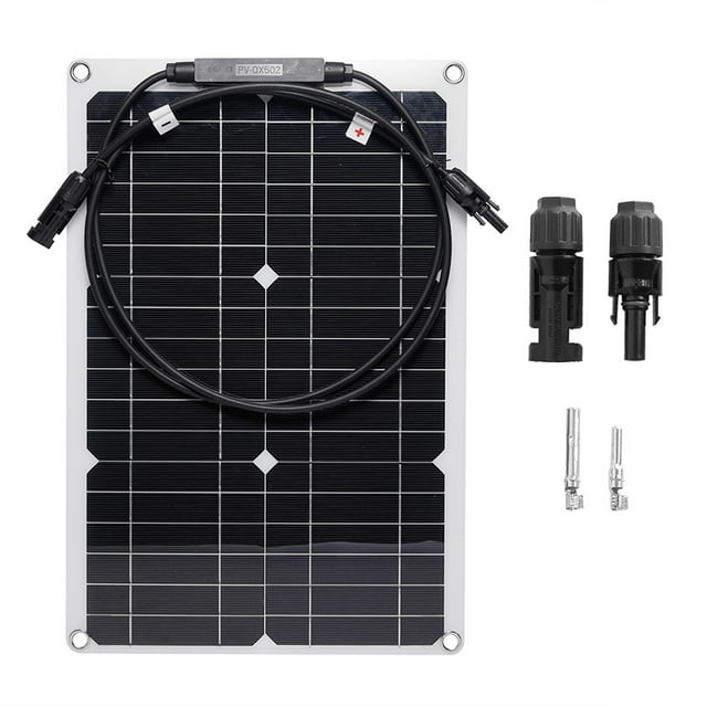 Mistaha Flexible Monocrystalline Silicon Solar Panel 20W 18V for RV, Yacht, Car, Outdoor Use - Bendable and Lightweight PV Module