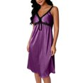 thumbnail image 2 of Blmnix Ladies Dresses Slip Dress Satin Dress Lounge Dress Dresses Red Sleeveless V-Neck Mid-Length Adjustable Strap Sundresses for Women,Free Size, 2 of 7