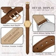 thumbnail image 3 of ANBEER 18mm Flat Thin Elegant Genuine Leather Watch Strap,Quick Release Replacement Watch Band,Brown with Rosegold Buckle, 3 of 7