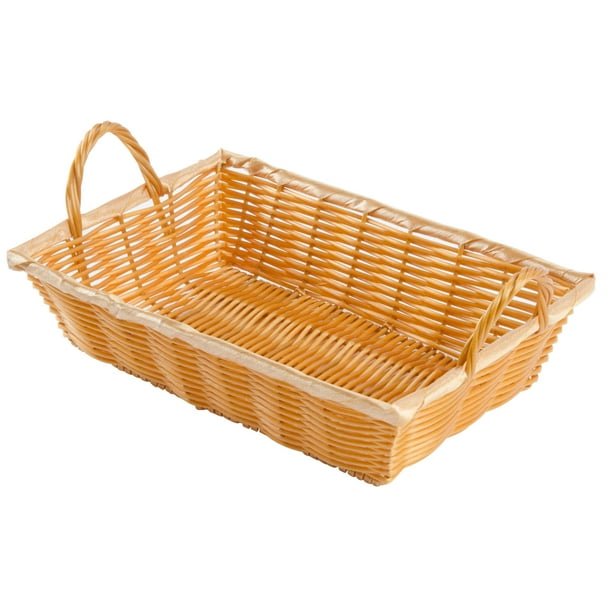 12" X 8" X 3" HandWoven Basket W/Handle, Plastic