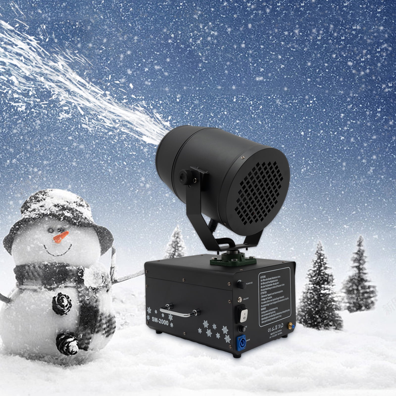 2000W 110V Black Shaking Head Jet Foam Machine Party Snow Foam Machine for Stage Wedding, Christmas