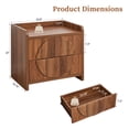 thumbnail image 5 of LEFHDA 24 Inch Wide Fluted Nightstands with 2 Drawers, Large End Table for Bedroom, Mid Century Modern Bedside Table with Storage, Wood Night Stand for Living Room, Office (Walnut), 5 of 8