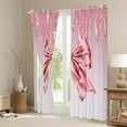 thumbnail image 3 of Manfei Kawaii Bow Tie Black Out Curtains,Cute Bowknot Ribbon Curtains Pack of 2 (42x63 Each),Pink Sequin Print Bedroom Curtains For Girls Teens,Breathable Home Decor, 3 of 6