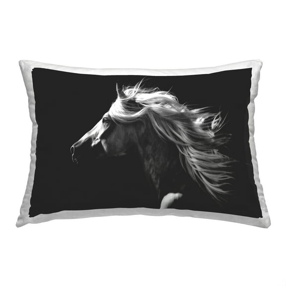 Stupell Industries Dark Silhouette Horse Decorative Printed Throw Pillow, 14 x 20