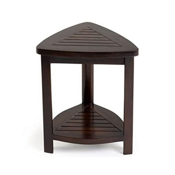 ALA TEAK Wood Bath Spa Shower Stool Corner Bench Stool Fully Assembled
