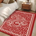 thumbnail image 5 of Valentine's Day Washable Area Rug 4 x 6 ft Abstract Boho Romantic Floral Leaf Dark Red Love Heart, Soft Non Slip Rugs Stain Repellent Indoor Felt Carpet for Living Dining Room Bedroom Home Office, 5 of 9