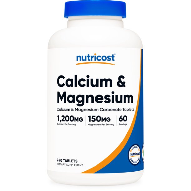 Nutricost Calcium & Magnesium Carbonate 240 Tablets Gluten Free, Non
