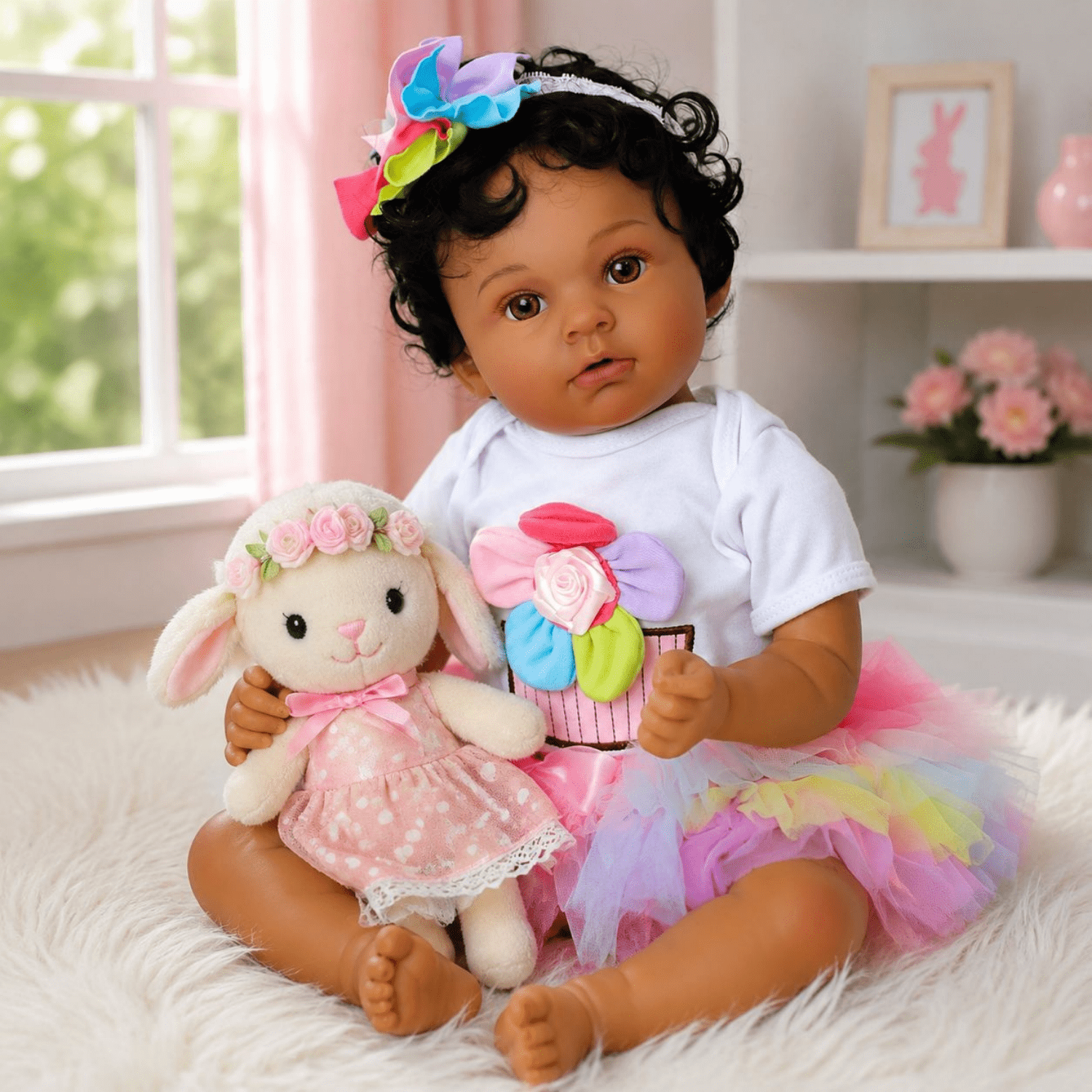 Realistic Reborn Baby Doll - 20 Inch Real Life Black Doll Girl, Lifelike African American Baby with Full Body Vinyl, Weighted Newborn Brown Hispanic Dolls for Ages 3 4 5 6 + Gift