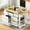 White, variant on Euroco Kitchen Island with Charging Station, 6 Drawers, Drop Leaf, Trash Cabinet, and Open Shelves