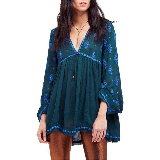 Blusa con mangas de campana de diamante Free People verde XS