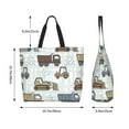thumbnail image 6 of Bingfone Canvas Tote Bag for Women with Inner Pocket Aesthetic Cute Shopping Tote Bags Reusable Grocery Bags-Tractor and Dumper, 6 of 9