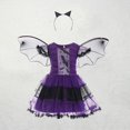 thumbnail image 4 of Disfraz de bruja y vampiro para Halloween 2024 para niñas pequeñas, vestidos de princesa para cosplay, ropa de fiesta de carnaval con diadema, 4 of 5