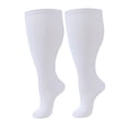 thumbnail image 3 of Lutiedan Plus Size Knee High Socks for Women, Seamless High Stretch Socks, Wide Calf Circumference 40-65cm Socks XXL-7XL,White, 3 of 6