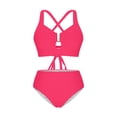 thumbnail image 5 of Babysbule Bikinis, Solid Color, Pleated Swimsuit Sets & Bra, 2-Piece, Women's, 5 of 9