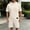 Beige, variant on Men's Big & Tall 2 Piece Outfit Textured Short Set Casual Crewneck Short Sleeve Shirt and Elastic Waist Shorts Summer Tracksuit Lounge Set Size S-6XL Green