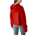thumbnail image 2 of Amazhiyu Women's Cropped Hoodies Long Sleeves Fleece Crop Top Sweatshirt with Hooded, 2 of 8