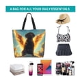 thumbnail image 6 of Pofeuu Golden Cloud Winged Dog Print Reusable Grocery Bags - Washable, Foldable, Packable Tote, Large Handles, Heavy Duty, Zippered Top Pouch, 6 of 8