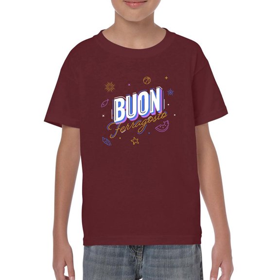 Buon Ferragosto Beach Objects T-Shirt Juniors -Image by Shutterstock, Small