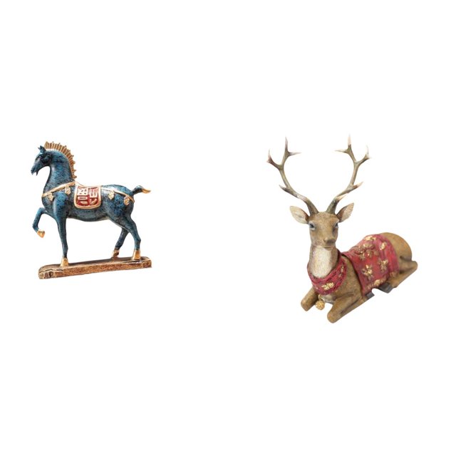 Escultura de figura de reno de caballo, adorno de escritorio, decoración Fengshui, estatua de alce de pie para escritorio, sala de estar, estantería,