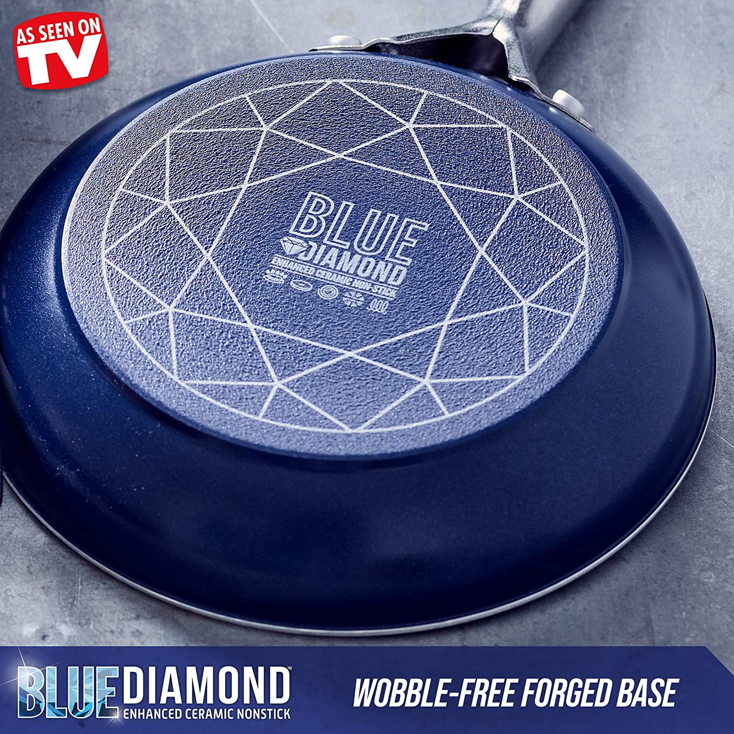 Blue Diamond Cookware Diamond Infused Ceramic Nonstick 8 Frying Pan Skillet,  PFAS-Free, Dishwasher Safe, Oven Safe, Blue