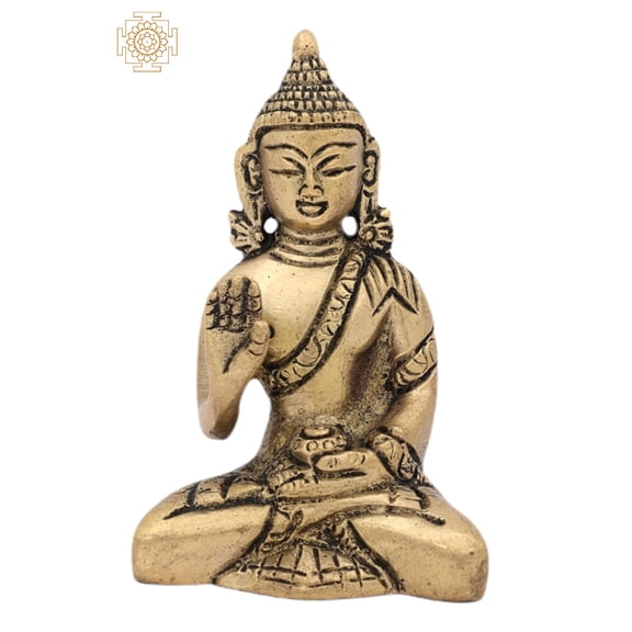 3" Lord Buddha Idol | Buddha Shakyamuni Brass Statue | Home Decor Items