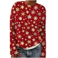 thumbnail image 2 of Abomasnow Christmas Sweaters for Women Lightweight Long Sleeve Crewneck Xmas Print Pullover Tops S-2X, 2 of 5