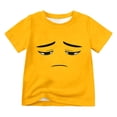 thumbnail image 3 of YUEHUA Kids Short Sleeve Tee Shirt Boys Girls Solid Color Cute Expression Print Tops Loose Fit Comfy Crewneck Pullover Tees, 3 of 6
