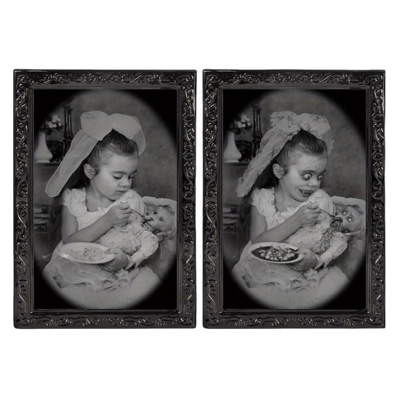 Clearance Under $1.09! 3D Moving Halloween Picture Frame for Wall Home Haunted House Decor