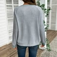 thumbnail image 3 of ZUKMRJPC Womens Quarter Button Sweaters Fall Trendy Patchwork Long Sleeve V Neck Shirts Collared Pullover Sweatshirt Casual Work Knit Tops, 3 of 5
