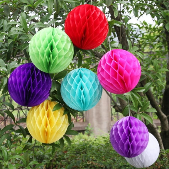 LABSERRON 3Pcs 8 Inch Paper Honeycomb Balls for Wedding and Party Decorations