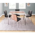 thumbnail image 6 of Mason Contemporary Dining/accent Chair with Swivel in Stainless Steel, Walnut Wood, and Black Faux Leather by LumiSource - Set of 2, 6 of 13