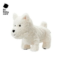 Bc Babycare Weighted Stuffed Animals, White Terrie Dog Plush Toys, Stuffed Animal Throw Plushie Pillow Doll, Soft Dog Plush Toys for Adults Kids
