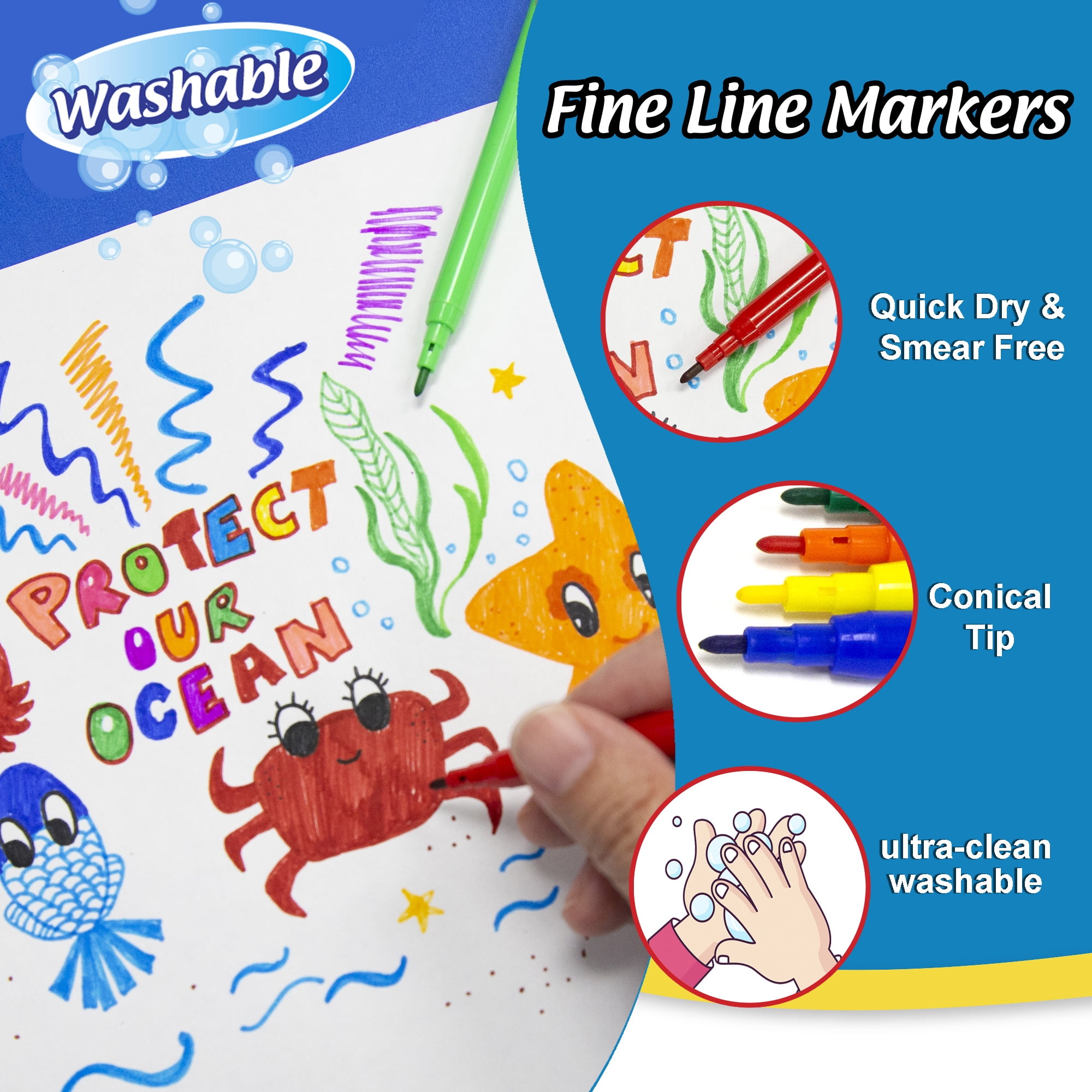 Expo Washable Fine Tip Markers Classroom Pack 24 Markers-Montgomery Pens  Fountain Pen Store 212 420 1312